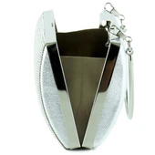 Erkan Saçmacı Lame Kristal Taşlı Metal Saplı Abiye El Çantası - 3