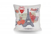 Kırlent Paris Temalı Yastık Dekoratif Ev Ofis Hediyelik - 1