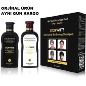 STOP WHITE stopwhite Saç Sakal Siyahlaştırıcı Şampuan Seti 400 Ml - 1