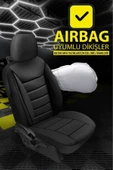 KURRA STORE Dacia Duster Ambiance 1.6 16v 105 Lpg Euro5 2012 Trend Serisi  DERİ Oto Koltuk Kılıfı SİYAH - 5