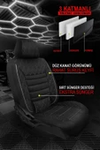 KURRA STORE Renault Master uyumlu tam set 5 koltuk tay tüyü oto koltuk kılıfı beyaz dikiş detaylı - 6