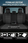 KURRA STORE Seat Toledo  Uyumlu 5 KOLTUK TAM SET pike KUMAŞ OTO KOLTUK KILIFI SİYAH - 4