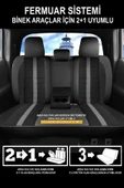 KURRA STORE Hyundai Santa Fe  Uyumlu 5 KOLTUK TAM SET VİP KUMAŞ OTO KOLTUK KILIFI SİYAH - 2