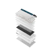 Machenike KT84-B84W Tri-Mode Gateron White Switch LCD RGB Beyaz İngilizce Gaming Klavye thumbnail 5