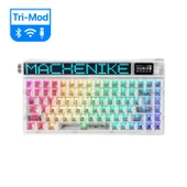 Machenike KT84-B84W Tri-Mode Gateron White Switch LCD RGB Beyaz İngilizce Gaming Klavye thumbnail 1