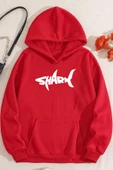Unisex Shark Baskılı Oversize Sweatshirt - 1