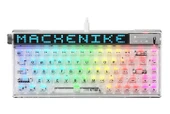 Machenike KT68 Kablolu Crystal Tactile Switch LCD RGB Beyaz İngilizce Gaming Klavye thumbnail 1