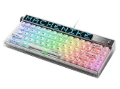 Machenike KT68 Kablolu Crystal Tactile Switch LCD RGB Beyaz İngilizce Gaming Klavye thumbnail 2