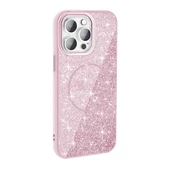 Apple iPhone 14 Pro Max Kılıf M-safe Şarj Özellikli Parlayan Simli Zore Okso Kapak thumbnail 5