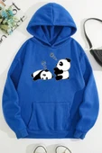 Unisex Panda Baskılı Oversize Sweatshirt - 7