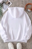Unisex Panda Baskılı Oversize Sweatshirt - 10