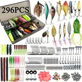 Valkyrie 296 Parça Kutulu Komple Balık Olta Seti Silikon Rapala Kurbağa İğne Kurşun Tatlı Tuzlu Su - 1