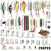 Valkyrie 296 Parça Kutulu Komple Balık Olta Seti Silikon Rapala Kurbağa İğne Kurşun Tatlı Tuzlu Su - 2