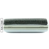 Erkan Saçmacı Gümüş Saten Degrade Kristal Taşlı Metal Saplı Abiye El Çantası - 5