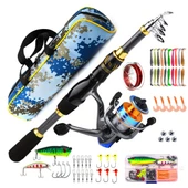 Valkyrie 1.8m Çantalı Motorlu Spin Olta Seti Silikon Rapala Misina Jighead Herşey Dahil Tam Set Ultra Hafif Tasarım - 1