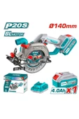 Total Li-ion Akülü Daire Testere 20 V 4.0 Ah 140 MM TSLI14021 - 1