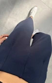 Kadın Beli Lastikli Esnek Balon Lacivert Pantolon - 6