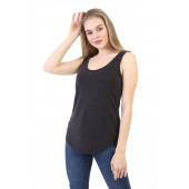 Kadın Siyah Askılı Atlet Body T-shirt - 2