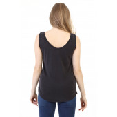 Kadın Siyah Askılı Atlet Body T-shirt - 5