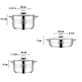 Valeria 6 Parça Tüm Ocaklara Uyumlu Paslanmaz Çelik Tencere Tava Sütlük Seti thumbnail 4