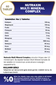 Nutraxin Multi Mineral Complex 60 Tablet Magnezyum, Kalsiyum, Çinko, Demir, İyot, Krom - 3