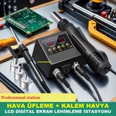 HAVA ÜFLEME + KALEM HAVYA LCD DİGİTAL EKRAN LEHİMLEME İSTASYONU - 1
