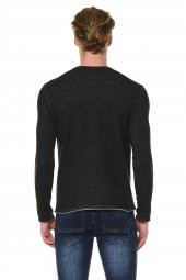 Erkek Bisiklet Yaka Cep Detaylı Pamuklu Triko Kazak - 9