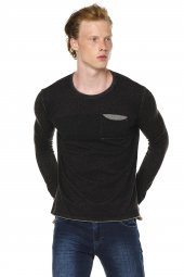 Erkek Bisiklet Yaka Cep Detaylı Pamuklu Triko Kazak - 10