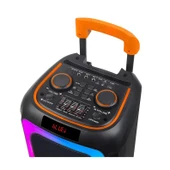Büyük Boy Bluetooth Hoparlör Kablosuz Mikrofon Kumanda Tekerlek USB BT TF FM Destekli Party Speaker - 3