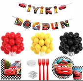 ARABALAR TEMALI 8 KİŞİLİK DOĞUM GÜNÜ SETİ thumbnail 1