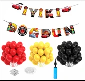 ARABALAR TEMALI MEGA BALON +BANNER SETİ thumbnail 1