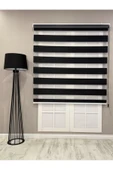 Donatti Zebra Stor Geniş Plise Güneşlik Perde Siyah - 1