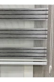 Zebra Stor Perde Dar Plise Güneşlik Antrasit Gri Çizgili - 5