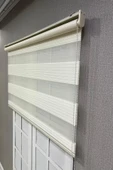 Zebra Stor Perde Geniş Plise Güneşlik Perde Krem - 6