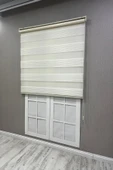 Zebra Stor Perde Geniş Plise Güneşlik Perde Krem - 3