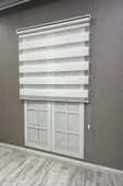 Zebra Stor Perde Geniş Plise Güneşlik Perde Beyaz - 2