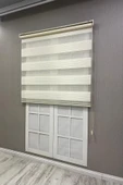 Zebra Stor Perde Geniş Plise Güneşlik Perde Krem - 5