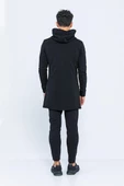 Erkek Kapüşonlu Fermuarlı Çift Cepli Kalın Uzun Hırka - 11