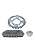 Algaride  MOTORSİKLET CGL125 ÖN ARKA DİŞLİ VE ZİNCİR SET 54014 - 1