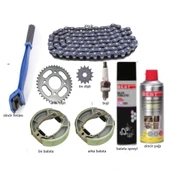 Algaride  Motorsiklet cg 100 125 Zincir Yağ Set Balata Buji Bakım Set Mondial Asya Arora Cg 125 Modeller Bakım Seti - 4