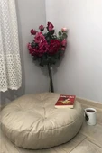 Bej Rengi Mini Yer Pufu Yer Minderi - 1