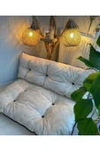 Puf Petek Önü Palet Yer Minderi Ikili Takım Krem 70x100cm - 1