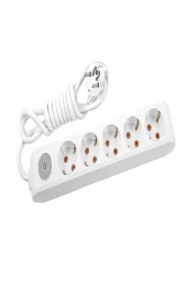 Viko Multi-Let 5 Li Anahtarlı Çocuk Korumalı Grup Priz 1 Mt - 1