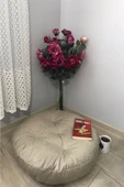 Bej Rengi Mini Yer Pufu Yer Minderi - 2