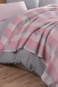 Upstyle Battaniye Pamuklu Çift Kişilik Warm Soft Pudra - 3