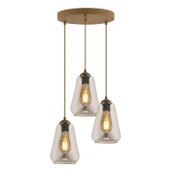 Apliqa Rita 3'lü Yuvarlak Eskitme Füme Camlı Modern Salon Sarkıt Avize thumbnail 1