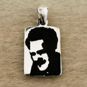 Nazım Hikmet Ran Siületli Kalın Zincirli 925 Ayar Gümüş Kolye 60 CM - 4