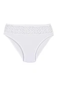 6 Adet Yıldız Bayan Likralı Dantelli Bikini Külot Beyaz 3785 - 1
