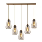 Apliqa Rita 5'li Sıralı Eskitme Füme Camlı Modern Salon Sarkıt Avize thumbnail 1