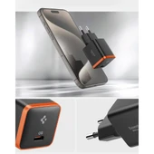 Spigen 30W USB-C Mini Adaptör - Samsung PPS Destekli Hızlı Şarj Aleti iPhone & Android & iPad & MacBook Type-C EE301 Black - 4